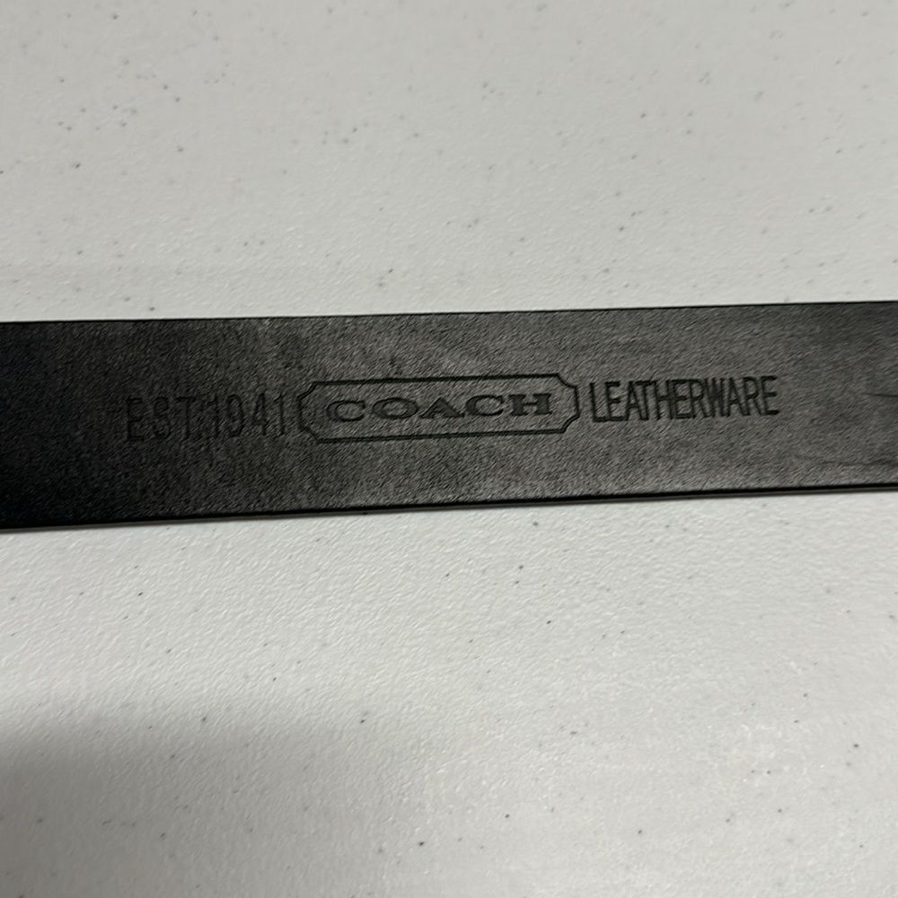 Coach Men’s belt black with silver buckle 34” 85cm - Picture 3 of 4